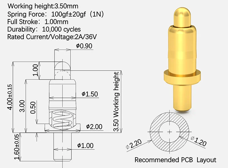 contact pins, spring pogo pins