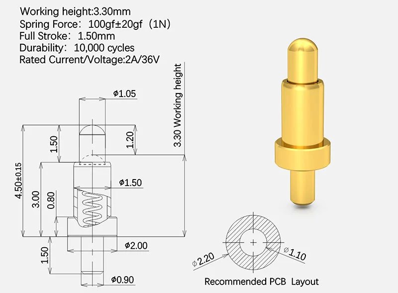 spring loaded pogo pins, pcb pogo pins