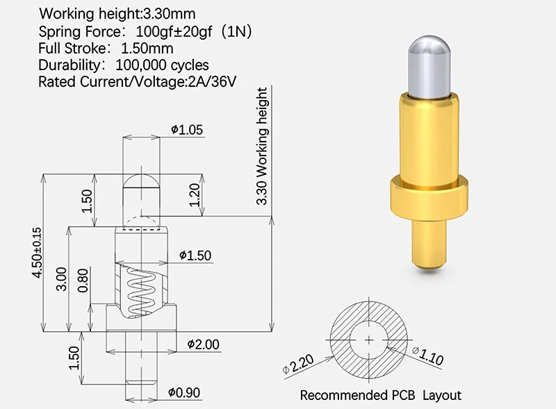 pogo pin pcb, spring probes pogo pins