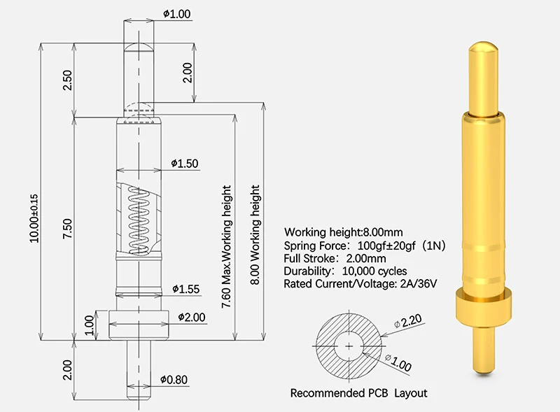 spring loaded contact pins, pogo ping
