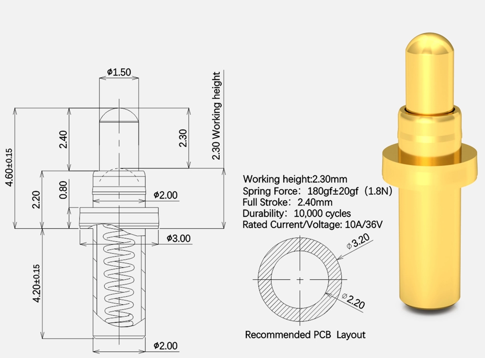 spring loaded high current pogo pins