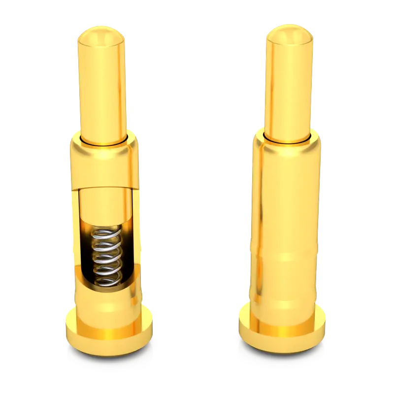 pogo pins, spring loaded contacts