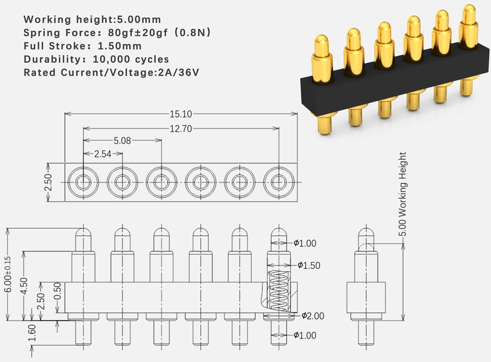 pogo connectors, spring loaded electrical connectors