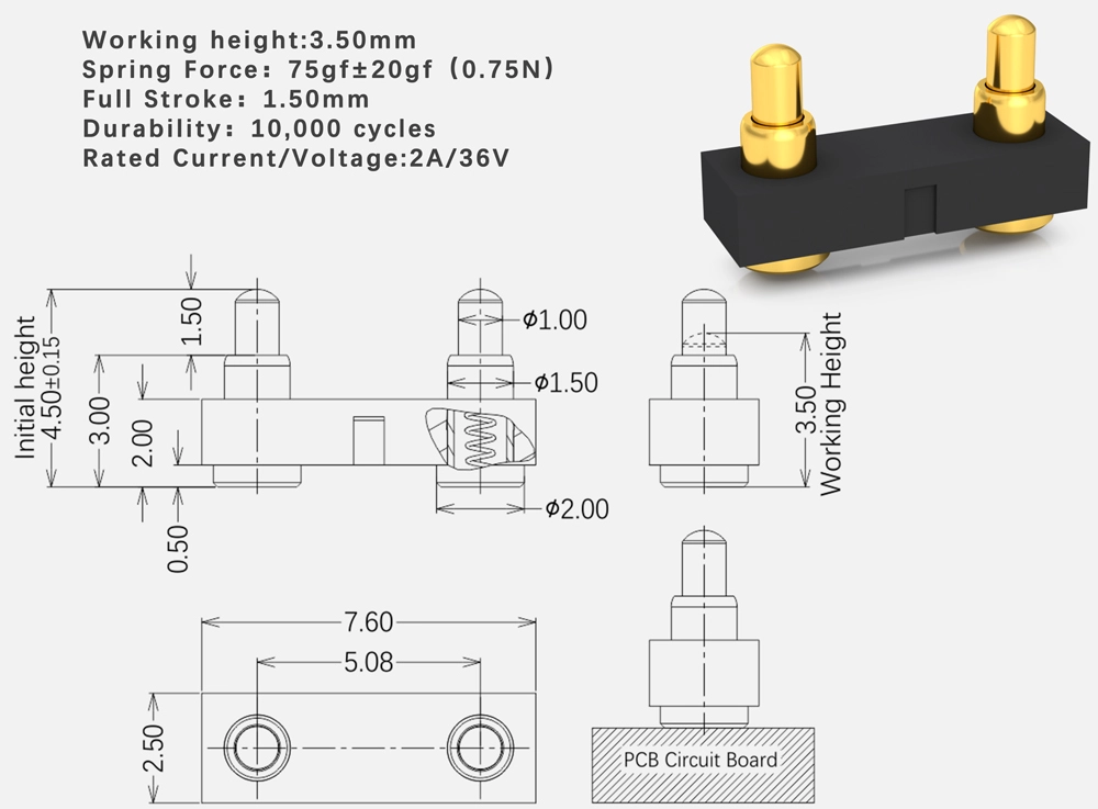 spring loaded connector, pogo pin connector