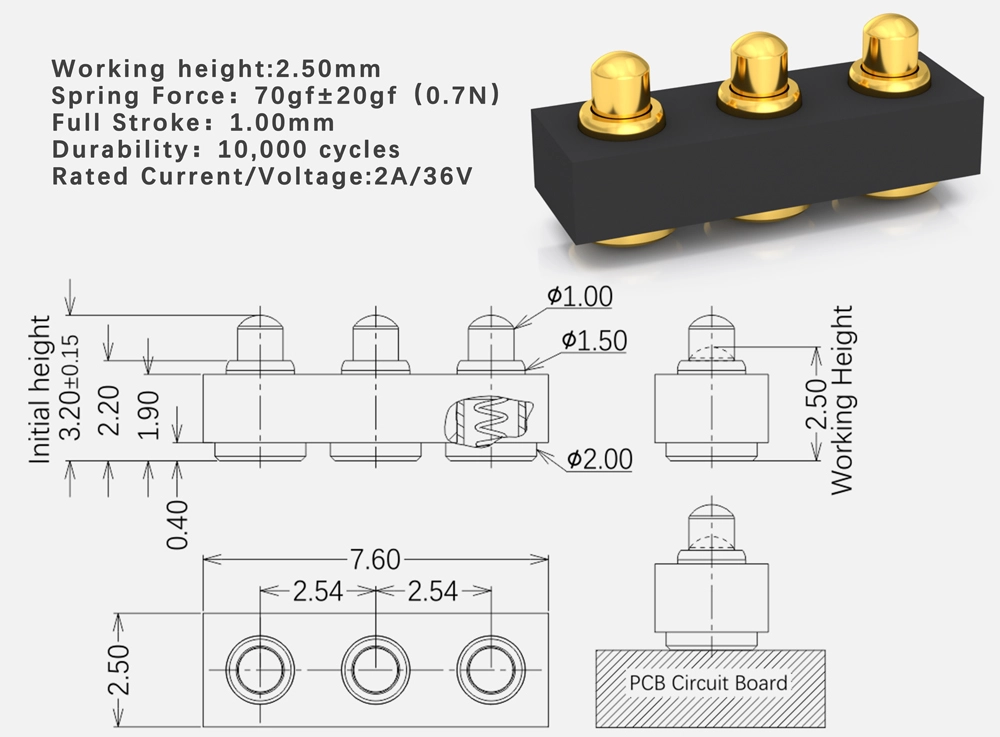 pogo connectors, spring loaded connectors