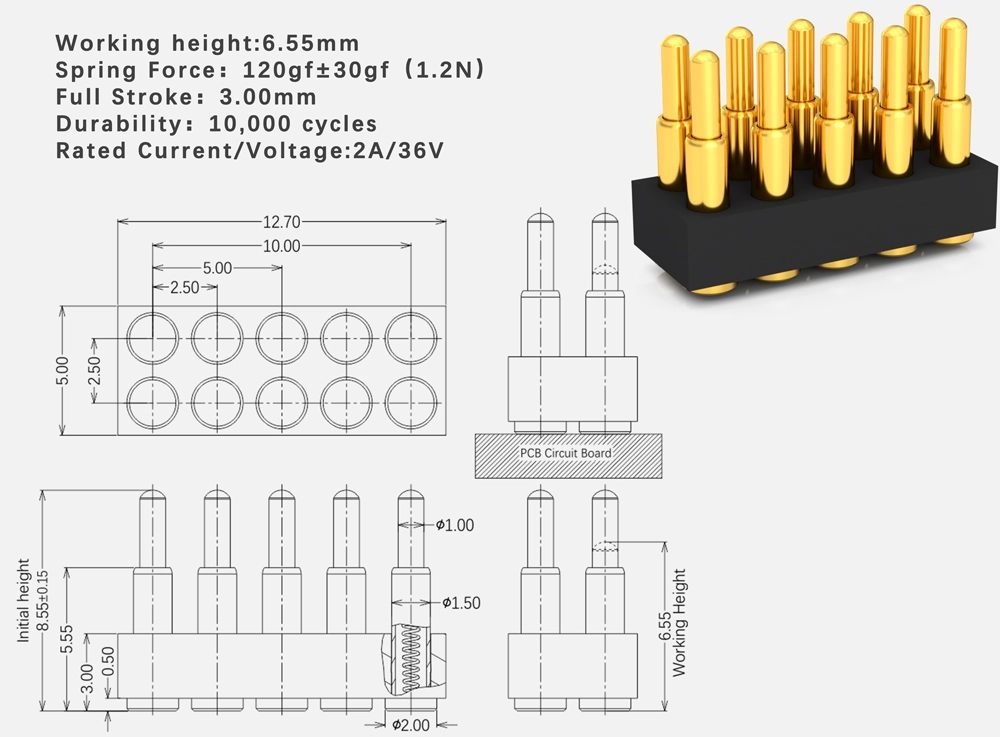 pogo pin connectors, spring pin connector