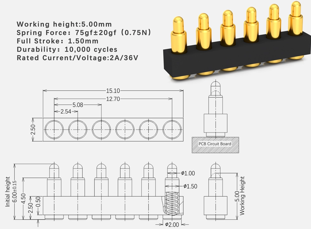 pogo pin socket, spring loaded probe
